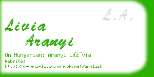 livia aranyi business card